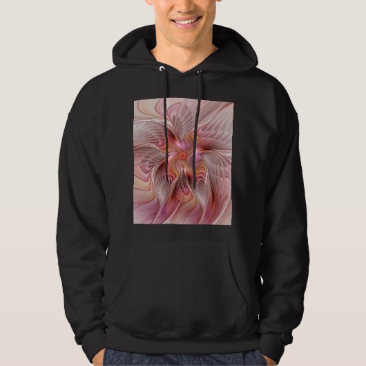Abstracte Butterfly Colorful Fantasy Fractal Art Hoodie (Voorkant)