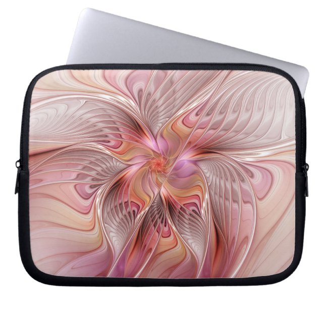 Abstracte Butterfly Colorful Fantasy Fractal Art Laptop Sleeve (Voorkant)
