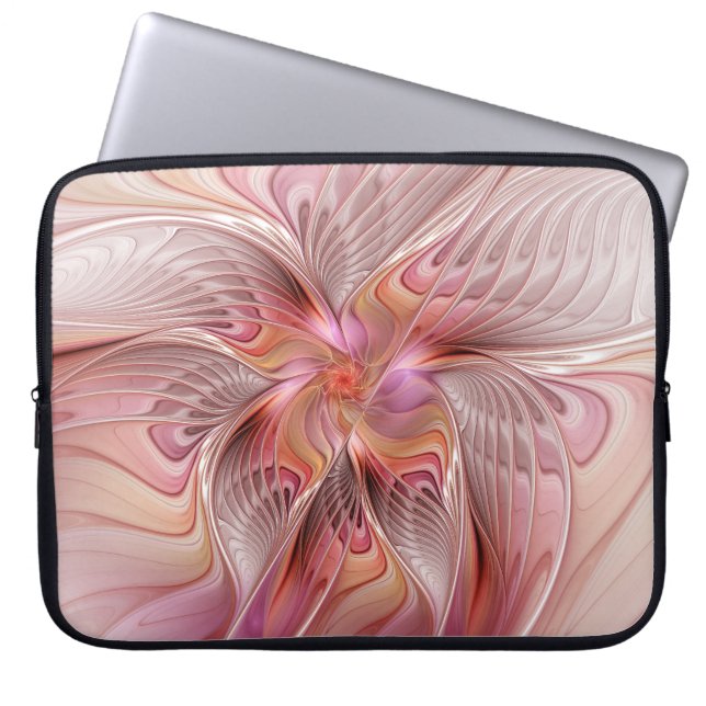 Abstracte Butterfly Colorful Fantasy Fractal Art Laptop Sleeve (Voorkant)
