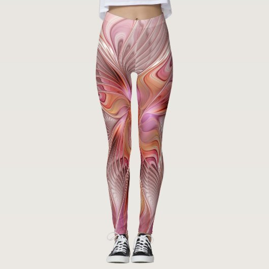 Abstracte Butterfly Colorful Fantasy Fractal Art Leggings (Voorkant)