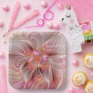 Abstracte Butterfly Colorful Fantasy Fractal Art Papieren Bordje