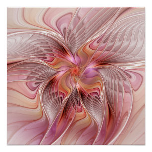 Abstracte Butterfly Colorful Fantasy Fractal Art Poster