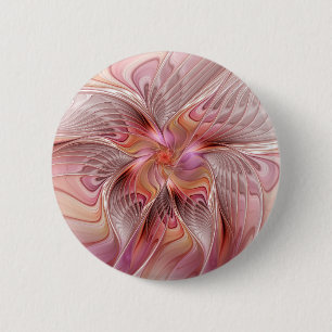 Abstracte Butterfly Colorful Fantasy Fractal Art Ronde Button 5,7 Cm