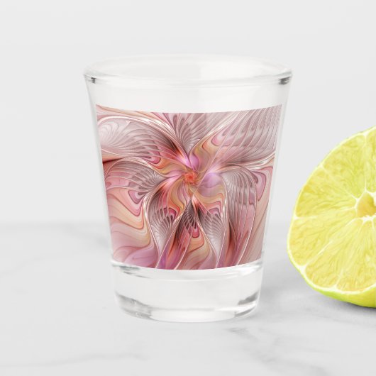 Abstracte Butterfly Colorful Fantasy Fractal Art Shot Glas (Voorkant)