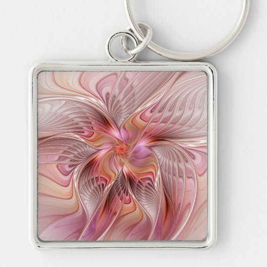 Abstracte Butterfly Colorful Fantasy Fractal Art Sleutelhanger (Voorkant)