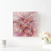 Abstracte Butterfly Colorful Fantasy Fractal Art Vierkante Klok (Huis)