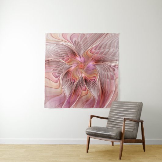 Abstracte Butterfly Colorful Fantasy Fractal Art Wandkleed (In situ)