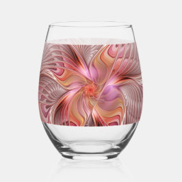 Abstracte Butterfly Colorful Fantasy Fractal Art Wijnglas Zonder Voet