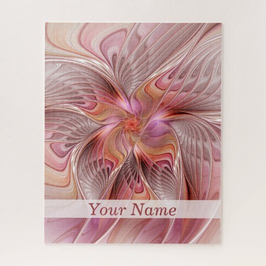 Abstracte Butterfly Colorful Fantasy Fractal Name Legpuzzel (Verticaal)
