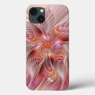 Abstracte Butterfly Colorful Fractal Art Monogram iPhone 13 Hoesje