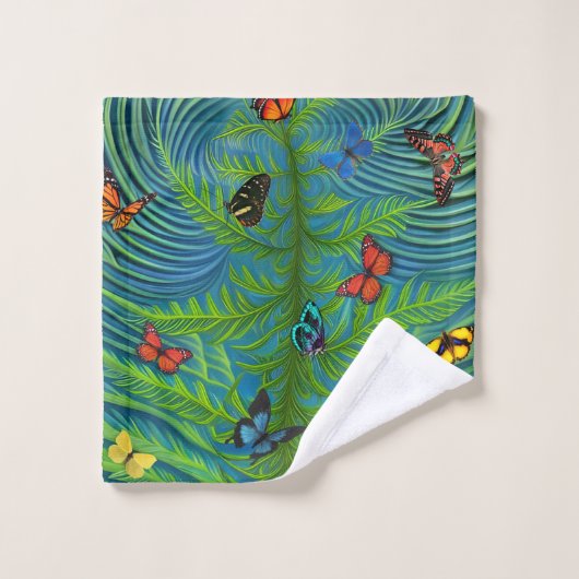 Abstracte Butterfly Dream Garden Bad Handdoek (Wasdoekje)