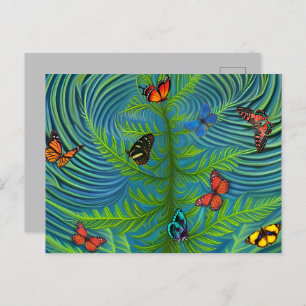 Abstracte Butterfly Dream Garden Briefkaart