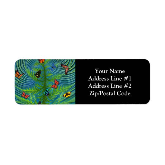 Abstracte Butterfly Dream Garden Etiket (Voorkant)