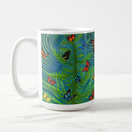 Abstracte Butterfly Dream Garden Koffiemok (Links)
