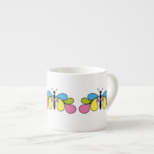 Abstracte Butterfly Espresso Cup Espresso Kop (Voorkant rechts)