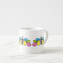  Abstracte Butterfly Espresso Cup Kop