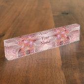 Abstracte Butterfly kleurrijke Fantasy Fractal Tex Naambordje (Zijkant)