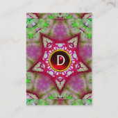 ABSTRACTE BUTTERFLY WING, PAARSE RODE STAR MONOGRA VISITEKAARTJE (Achterkant)