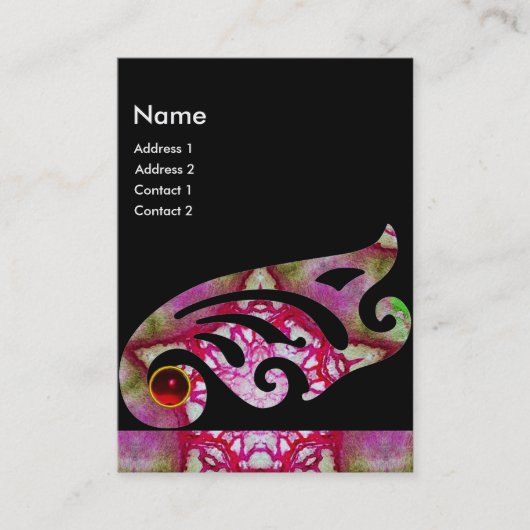 ABSTRACTE BUTTERFLY WING, PAARSE RODE STAR MONOGRA VISITEKAARTJE (Voorkant)