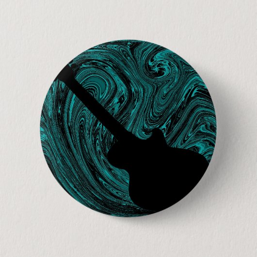Abstracte Button gitaar, Blauwgroen (Voorkant)