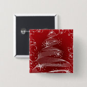 Abstracte Button met rode kerstbomen (Voorkant /achterkant)