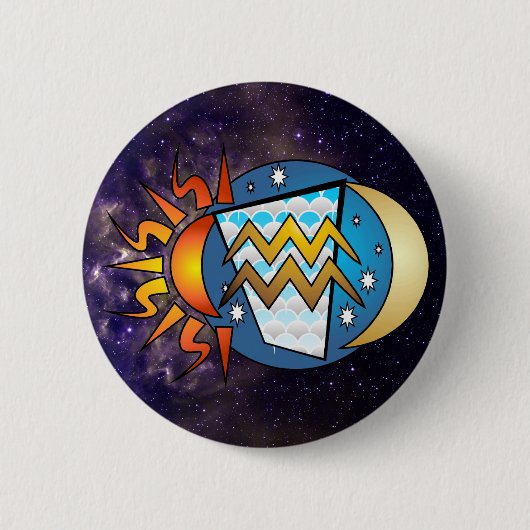 Abstracte Button van Aquarius (Voorkant)