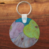 Abstracte Button van Floral Sleutelhanger (Voorkant)