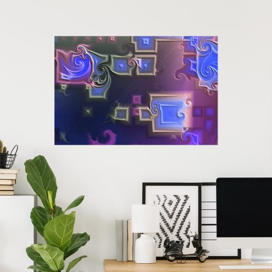 Abstracte c008 poster (Thuiskantoor)