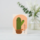 Abstracte Cactus Artisan Earring Display Cards Contactkaartje (Staand voorkant)