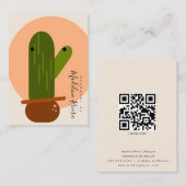 Abstracte Cactus Artisan Earring Display Cards Contactkaartje (Voorkant / Achterkant)