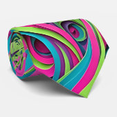 Abstracte Cactus Neon Woestijn Das (Opgerold)