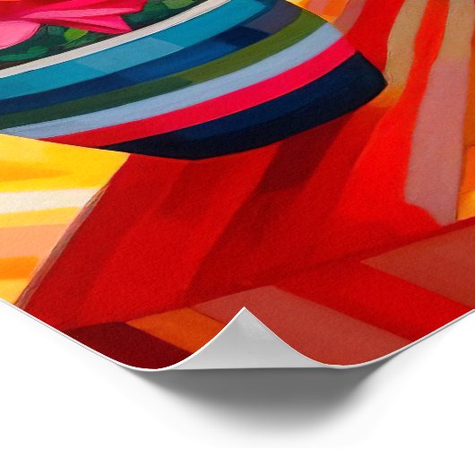 Abstracte Cactus Stilleven Schilderij, Modern Stil Poster (Hoek)