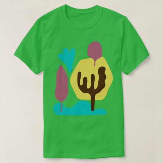 Abstracte cactus vormen t-shirt (Design voorkant)