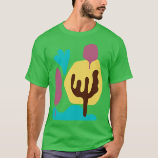 Abstracte cactus vormen t-shirt