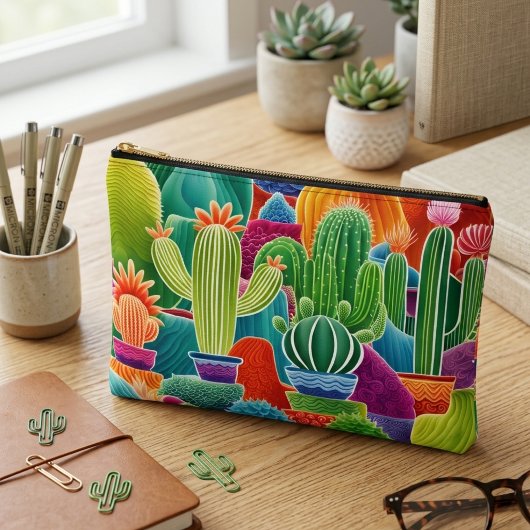 Abstracte Cactussen in Pot Etui