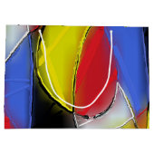 Abstracte cadeautas van rood, geel, zwart en blauw (Achterkant)