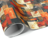 Abstracte cadeauverpakking in warme tinten cadeaupapier (Rol Hoek)