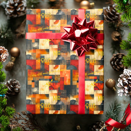 Abstracte cadeauverpakking in warme tinten cadeaupapier