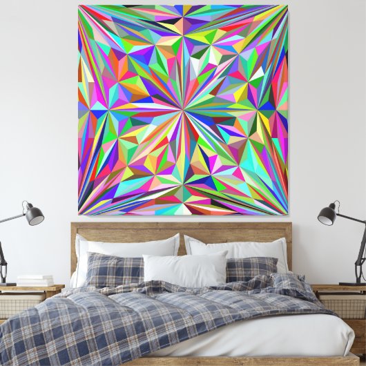 Abstracte caleidoscoop canvas afdruk (Insitu (Slaapkamer))