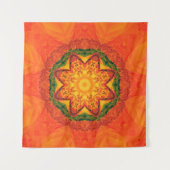 Abstracte caleidoscoop oranje achtergrond. Mooi Wandkleed (Voorkant (horizontaal))