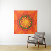 Abstracte caleidoscoop oranje achtergrond. Mooi Wandkleed (In situ)