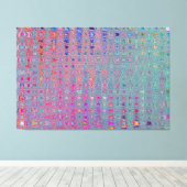 Abstracte caleidoscopische retro boemerang golven canvas afdruk (Insitu (Houten vloer))