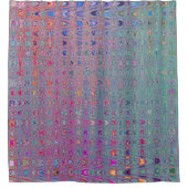 Abstracte caleidoscopische retro boemerang golven douchegordijn (Voorkant)