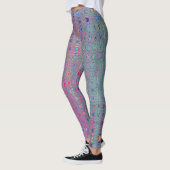 Abstracte caleidoscopische retro boemerang golven leggings (Links)