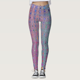 Abstracte caleidoscopische retro boemerang golven leggings