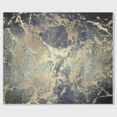 Abstracte Cali Green Paint Golden Metallic Strokes Cadeaupapier (Vlak)