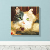 Abstracte Calico Cat Canvas Afdruk (Insitu (Houten vloer))