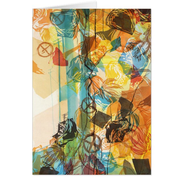 Abstracte California Desert Art Card Mojave (Voorkant)