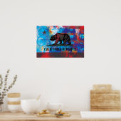 Abstracte Californische vlag Poster (Keuken)