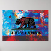 Abstracte Californische vlag Poster (Voorkant)